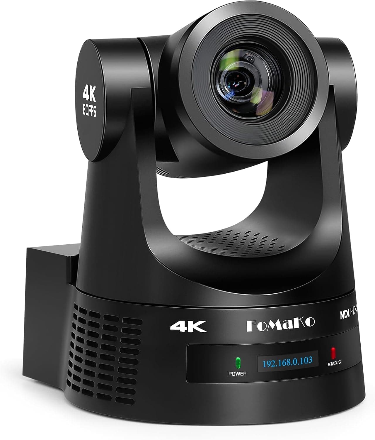 FoMaKo K630N 4K 60fps NDI PTZ Camera, 30x Zoom and Gen 3 AI Tracking