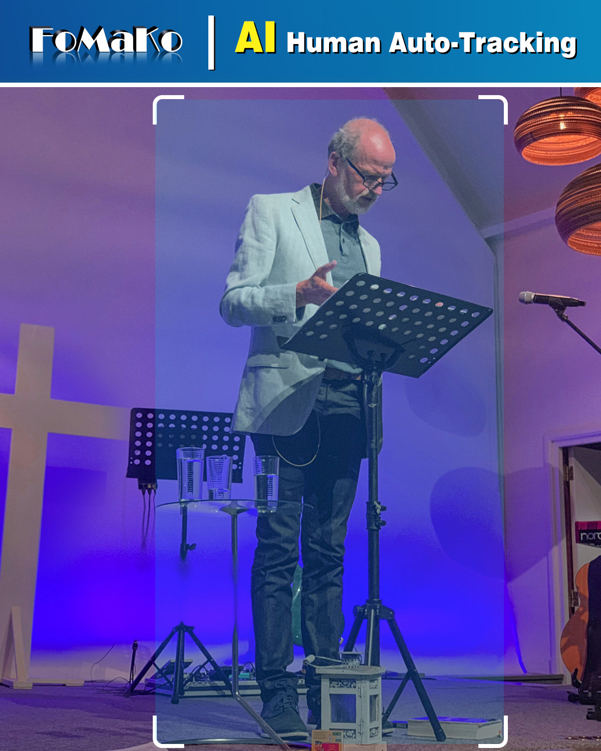 FoMaKo K820S 12G-SDI 4K 60FPS NDI PTZ Camera,Support Freed,20X Optical Zoom,4KP60 AI Tracking, 1/1.8 UHD CMOS 8.42MP HDMI USB3.0 3G-SDI, 12G SDI PTZ Camera for Church (NDI 6 & NDI HX3 Certified)