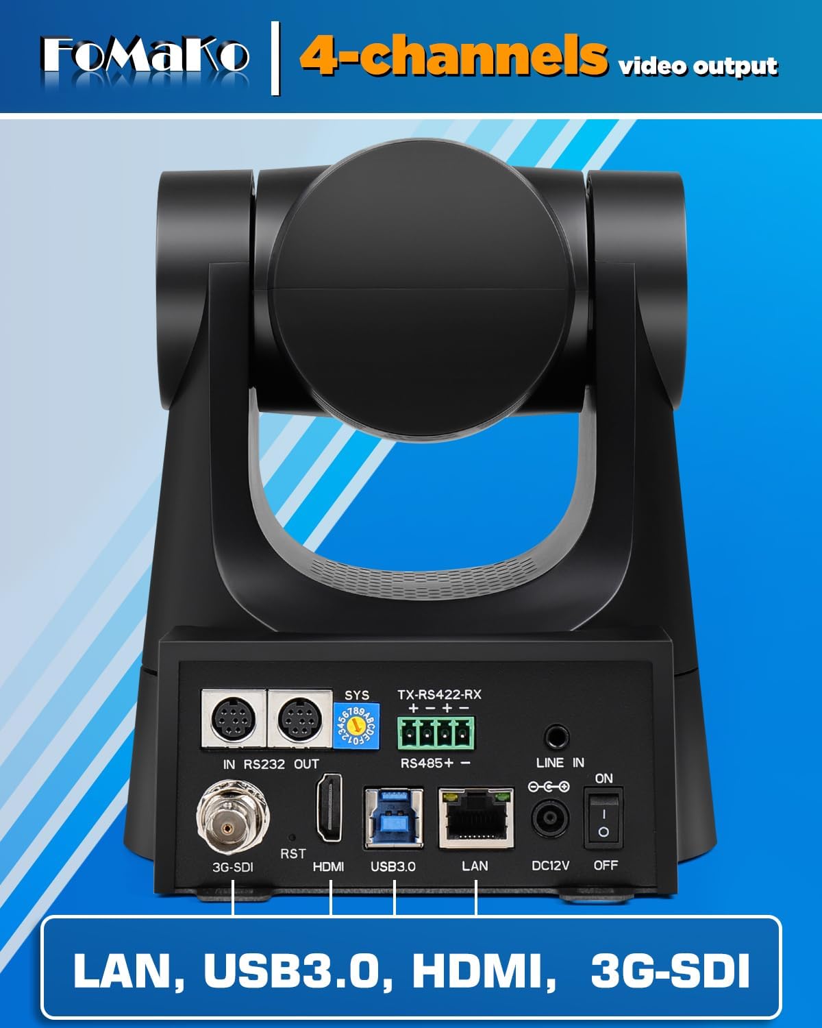 FoMaKo FMK20SDI Pro PTZ Camera HDMI, AI Auto-Tracking Gen 3, 20x Optical Zoom, True to Life Colors, PoE, HDMI PTZ Camera for Church Services Worship Education vMix OBS