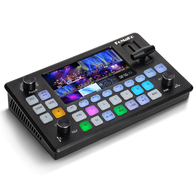 FoMaKo 5.5 Inch FHD LCD Screen 4-Channel HDMI Live Streaming Switcher 1080p 60FPS USB Video Recording USB3.0 HDMI Video Switcher KC601 Pro