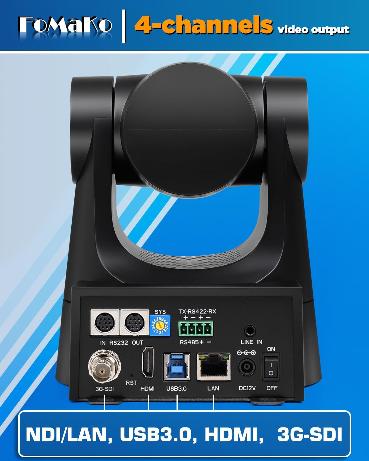 FoMaKo KN30A Pro NDI PTZ Camera,30X Optical Zoom, AI Auto-Tracking Gen 3, HDMI PTZ Camera for Church Worship Live Services Education Events PoE(Official NDI 6 & NDI HX3 Certified)